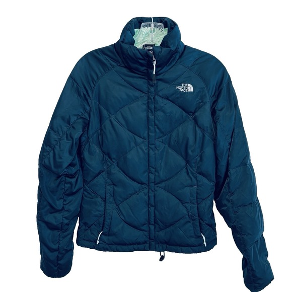 The North Face 550 Goose Down Insulated Puffer Jacket Womens XS Blue Waterproof - Picture 3 of 12